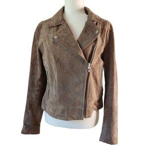 Vintage‎ BLANKNYC Suede Moto Jacket Large Sand Brown Genuine Leather Biker Style